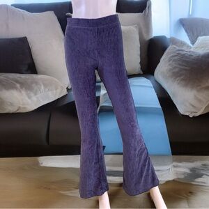 Aerie Purple Ribbed Flare Pants